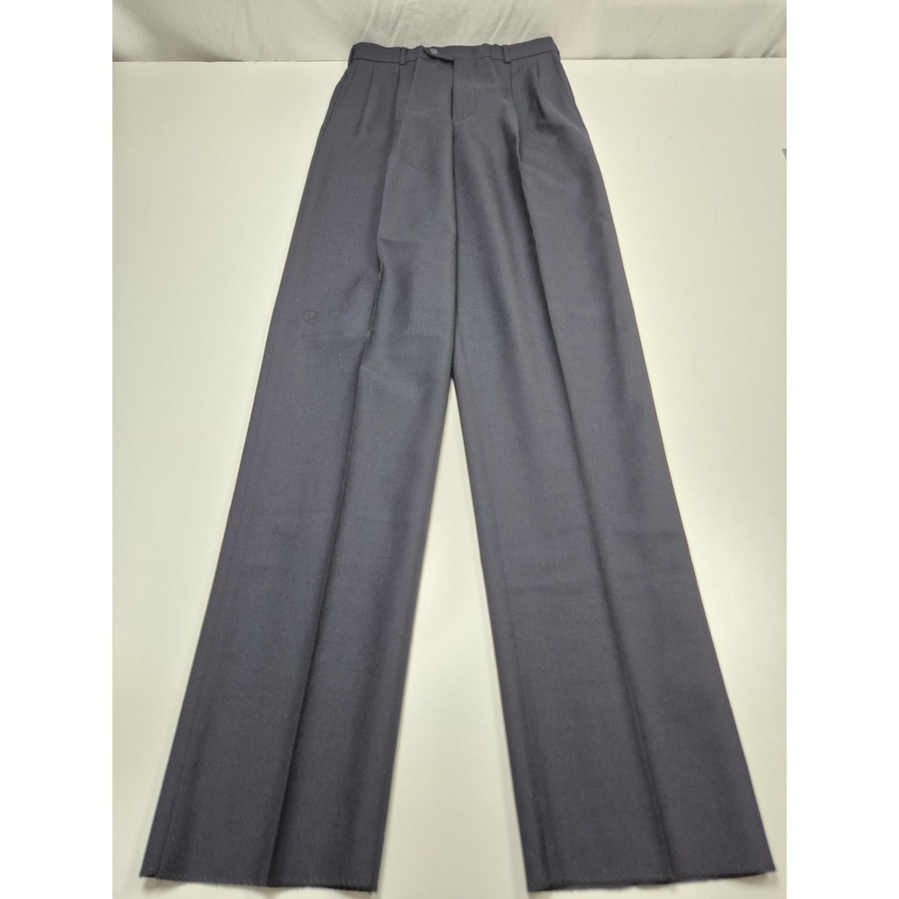 VTG John Alexander Suit Pants Men's 30x36 Blue 100% Wool Dress Unhemmed